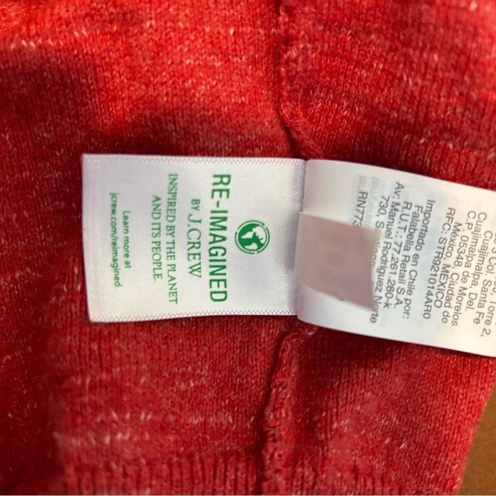 J CREW Red Men’s Raglan Budded Crew Neck Sweater Size Small